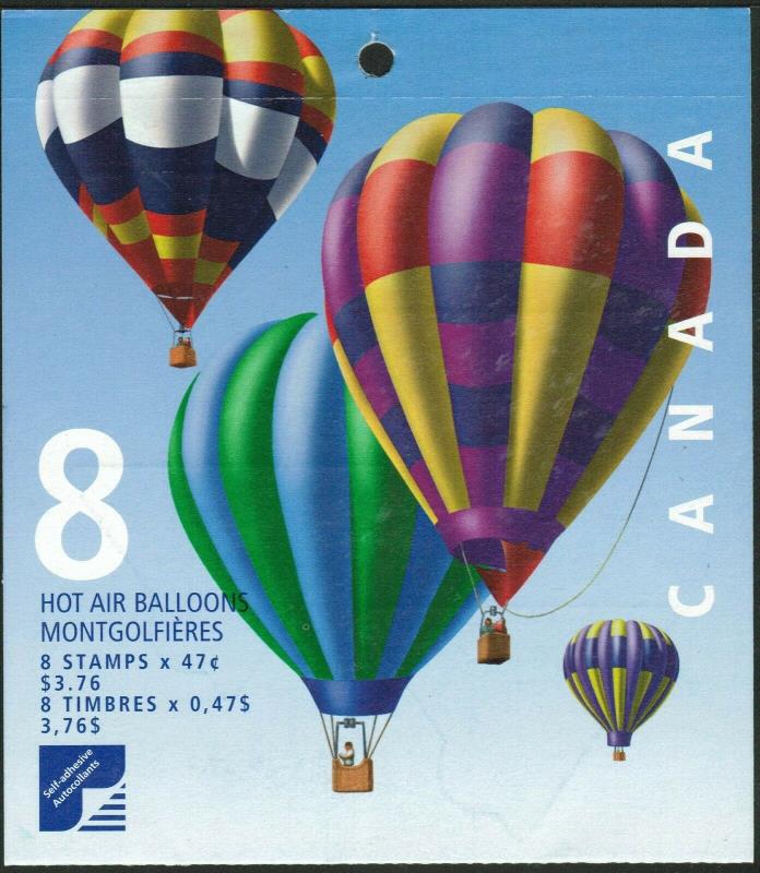 Canada Sc#1921 Hot Air Balloons, Booklet Bk247a, Mint-NH