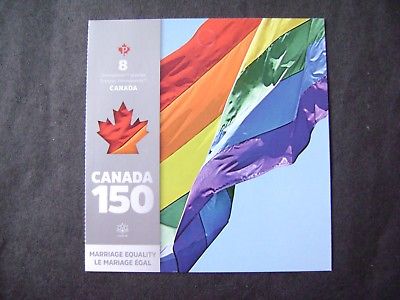 Canada 2017- 150 Years-MARRIAGE EQUALITY  -1 Booklet of 8 x0,90(P)($7,20 ) MNH