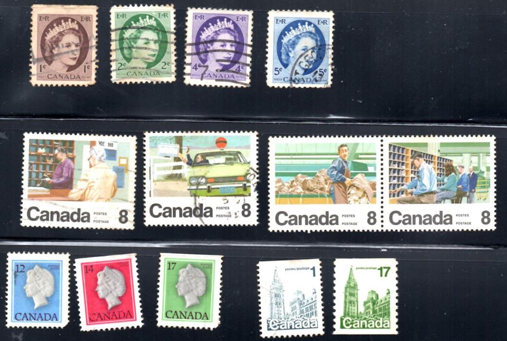 stamps CANADA A144(4) A312(4) A356(3) A357(2) LOT