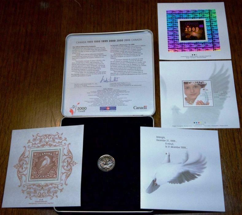 1999-2000 CANADA POST MILLENNIUM STAMP AND COIN SET