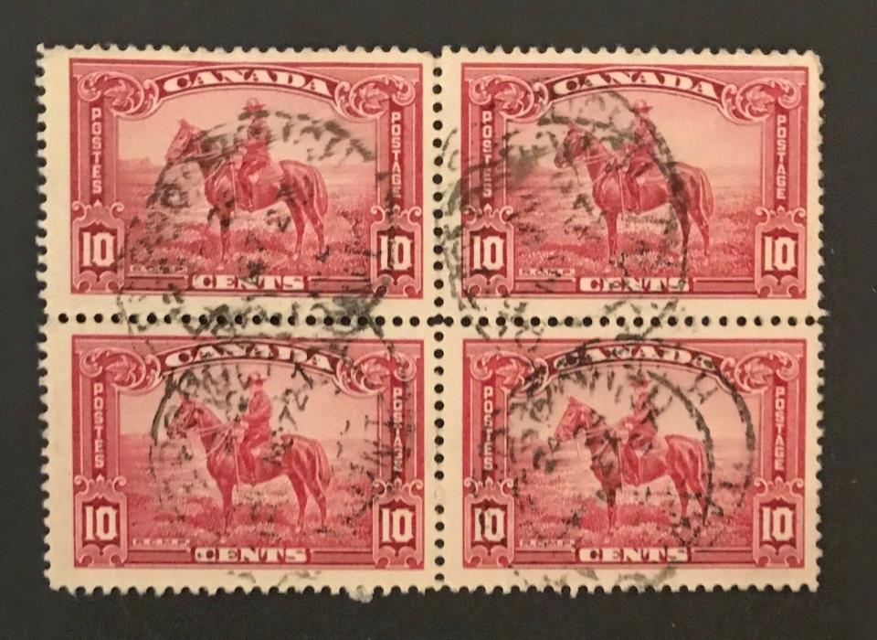 Canada postage stamps Block of 4 1935 RCMP.                    Ja