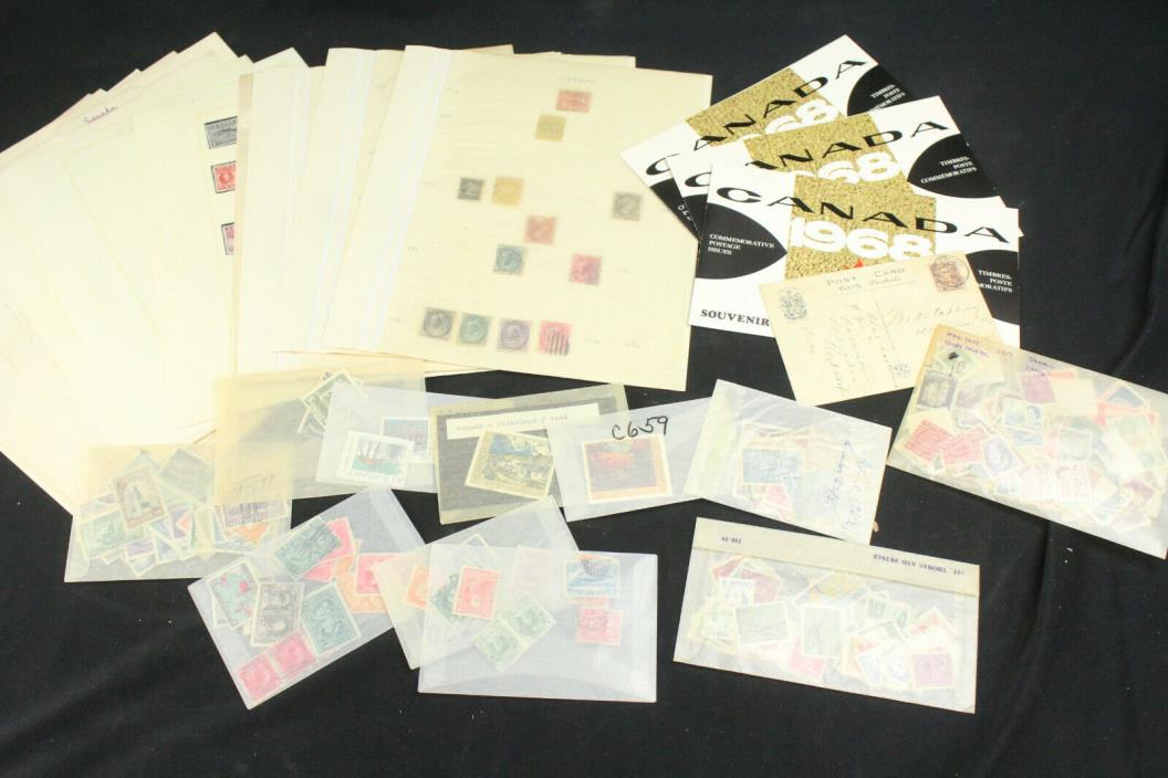 Multiple Canada Album Pages Sets Stamps Collection Lot 1859+ Glassines More!
