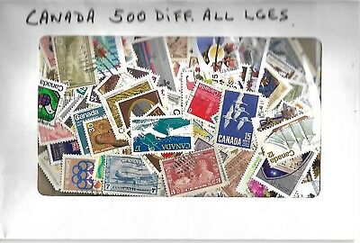 CANADA : PACKET 500 DIFFERENT ONLY LARGE STAMPS  ,Comm. Xmas, H.V. Old/new,
