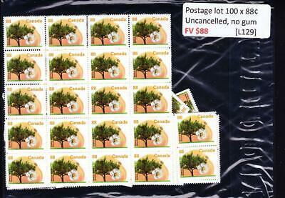 Canada postage lot 100 x 88¢, FV $88, no glue, uncancelled [L129]