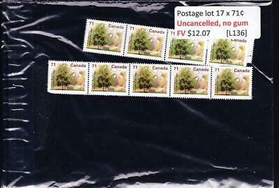 Canada postage lot 17 x 71¢, FV $12.07, no glue, uncancelled [L136]