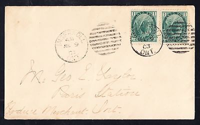 #75 Pair on 'Ingersoll' Cover, MAJOR RE-ENTRIES