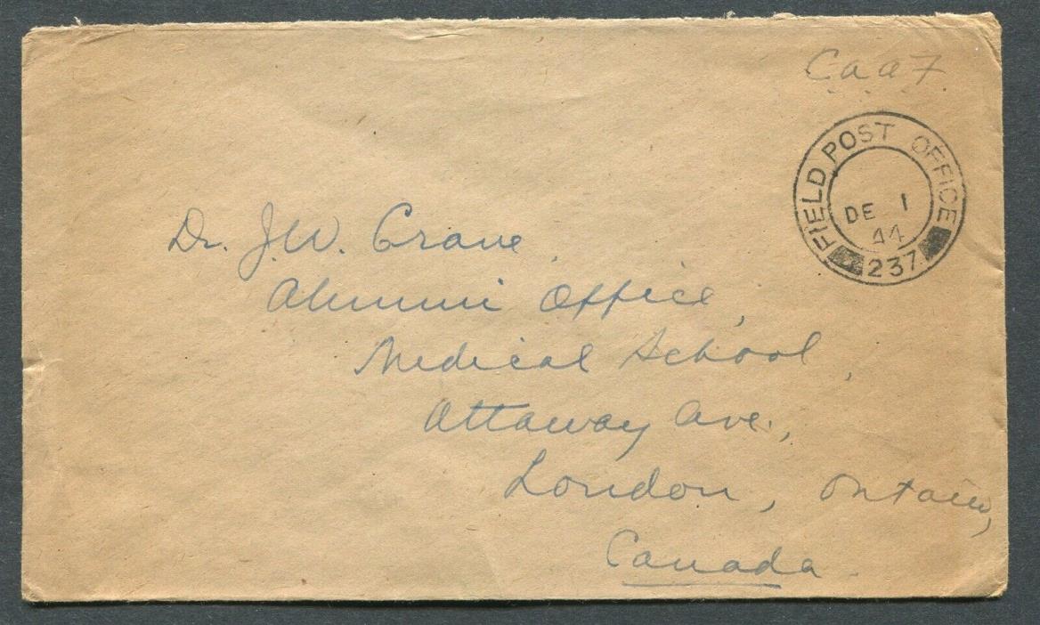 CANADA WWII ERA MILITARY COVER F.P.O. CANCEL 