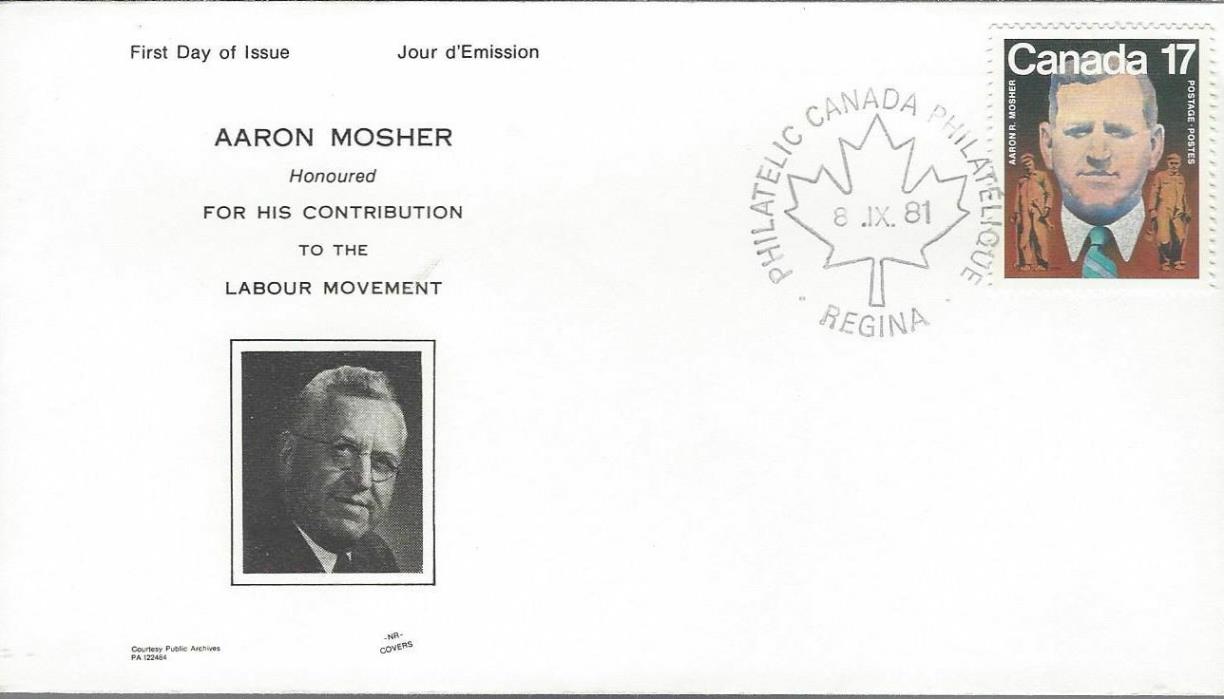 1981 #899 Aaron Mosher FDC with NR Covers cachet