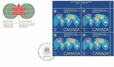 1983 #977 Commonwealth Day UR PL BLK FDC with CP cachet