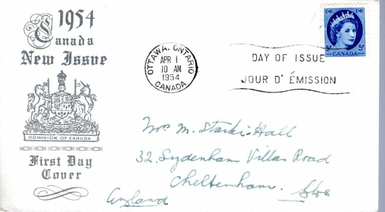 1954 #341 QE II Wilding Portrait FDC with Fluck cachet RARE