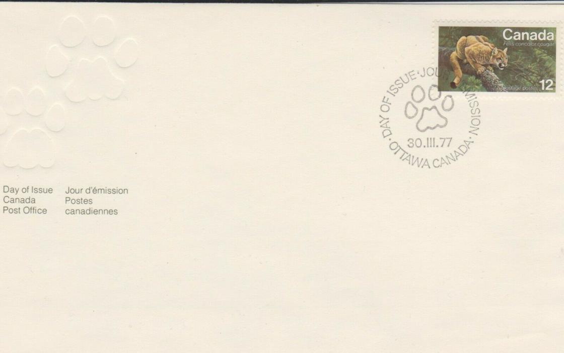 Canada FDC 1977 #732,Endangered Wildlife - Eastern Cougar
