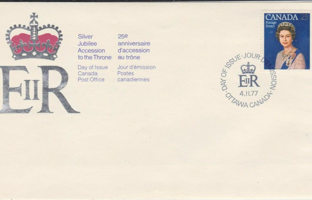 Canada FDC 1977 #704,Queen Elizabeth II Silver Jubilee