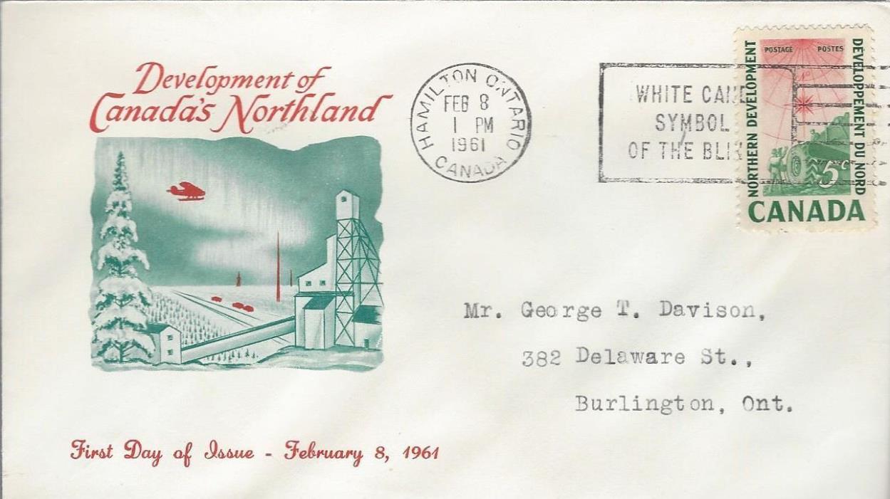 1961 #391 Northern Development FDC with Personal cachet