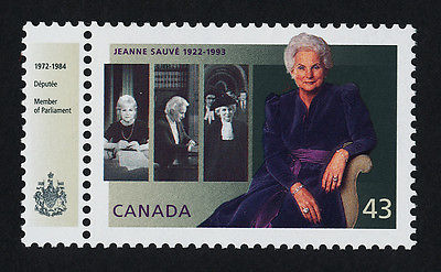 Canada 1509 + label MNH Governor General - Jeanne Sauve