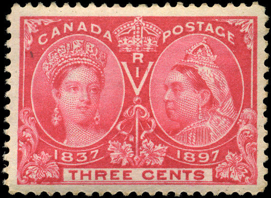 Canada #53 mint VF OG NH 1897 Queen Victoria 3c bright rose Diamond Jubilee