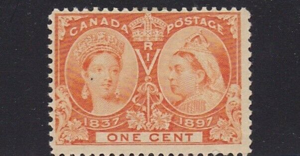 CANADA 1897 QUEEN VICTORIA JUBILEE # 51 1c ORANGE  MH