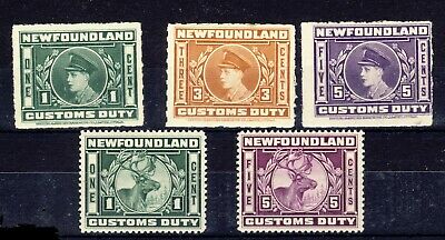 Newfoundland Inland Revenue Stamp Custom duty Tax #NFc1-5 NH Cat Value = $75.00