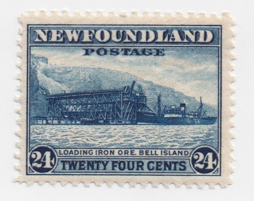 Mint 1932-1944 - Newfoundland - Loading Iron Ore - 24 Cent Stamp - Perf. 12 1/2