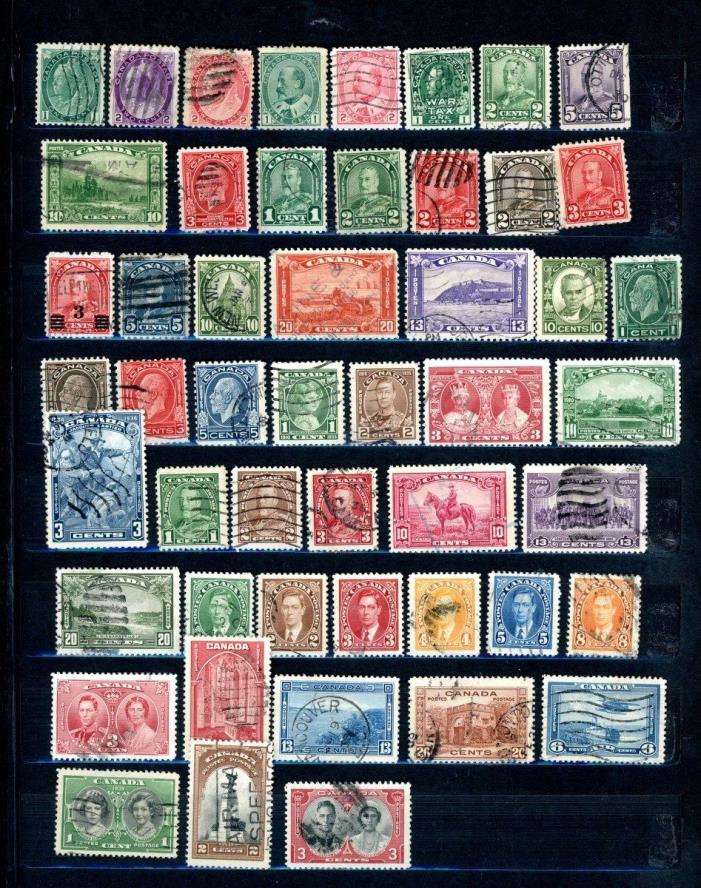 Canada - outstanding selection of 50 stamps - CV=$33.00