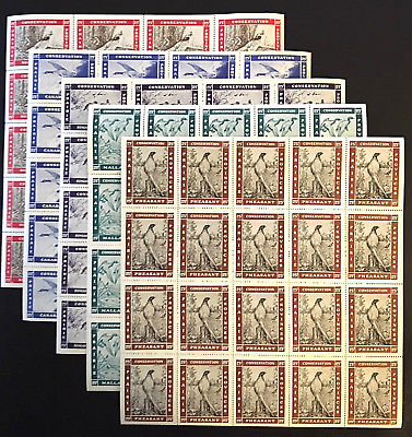 Canada Prairie Provinces Conservation Full Sheets, PC1-PC5, VF MNH - SHOWPIECE