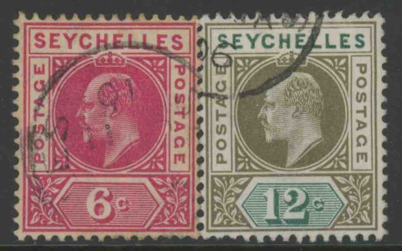SEYCHELLES, USED #40-41, GREAT EXAMPLES