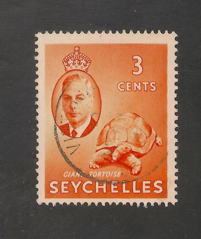 Seychelles #158 (A10) VF USED - 1952 3c Giant Tortoise (Turtle)