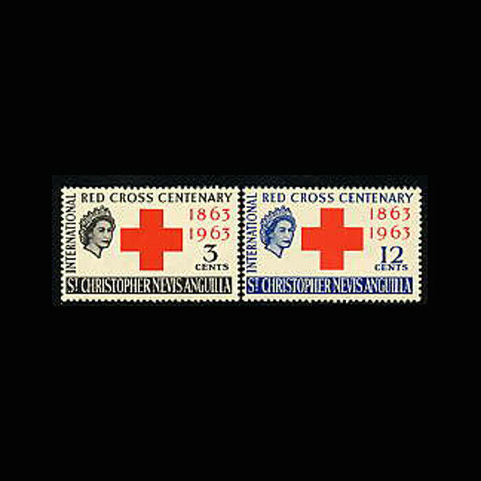 St Christopher Nevis Anguilla, Sc #143-44, MNH, 1963, Red Cross, Cpl. set, 3ED