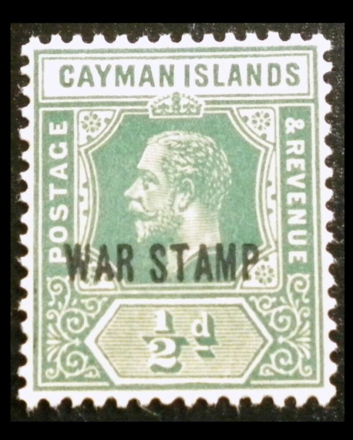 CAYMAN ISLANDS MINT SCOTT # MR5. YEAR 1919. WAR STAMP OVERPRINTED