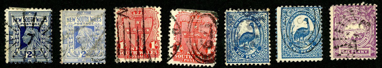NEW SOUTH WALES 1888-1897 USED SCOTT 77-79 81B-82 89 98-99 121 STAMPS