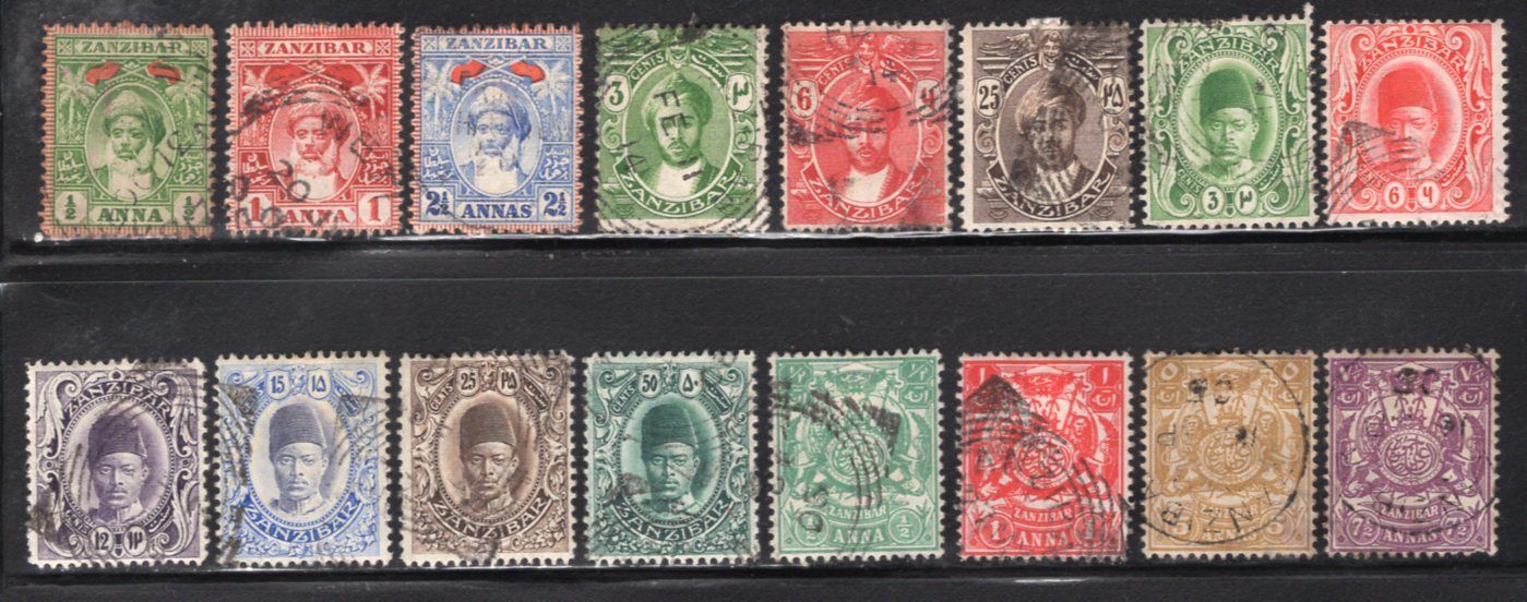 Zanzibar 16 Old Used Stamps