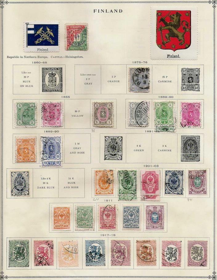 Finland Collection 307 Stamps on Scott International Pages 1881-1959 SCV $321.14