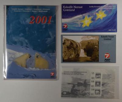 2001 GREENLAND YEARBOOKS YEARSETS & ADDT STAMPS LOT 453