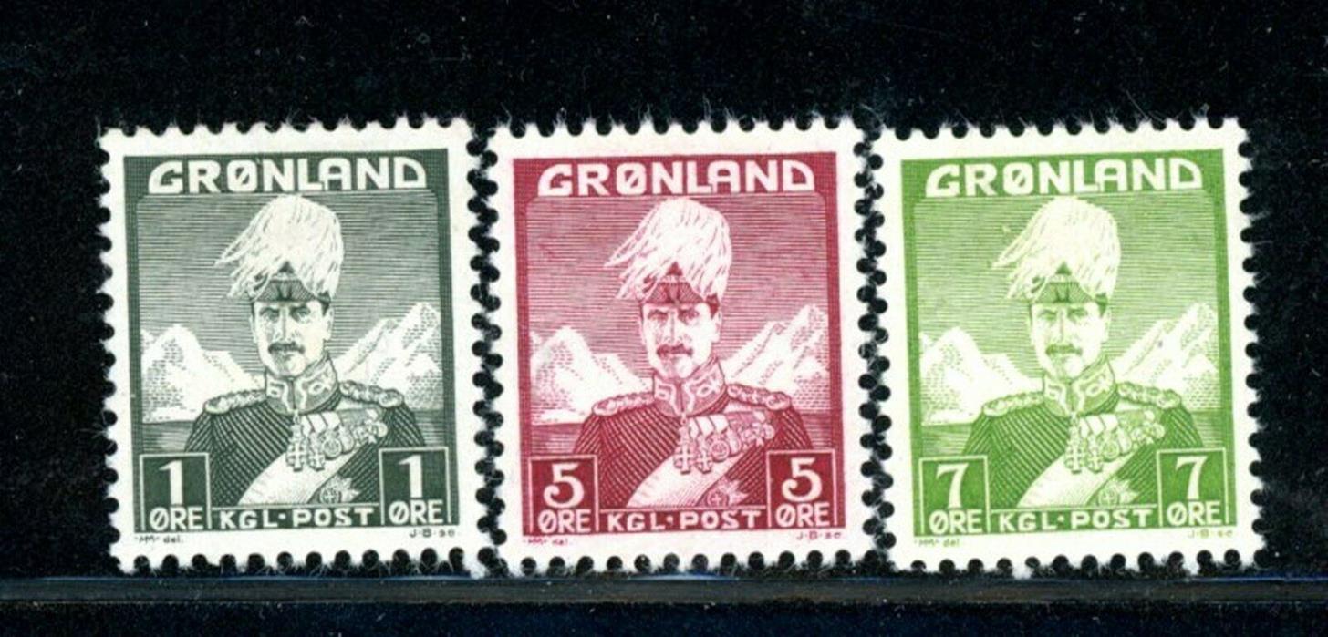 Greenland Scott # 1, 2, 3, 69, 70 - MH - CV=$9.95