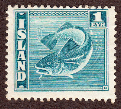 Iceland 217  1E Cod Fish Prussian Blue