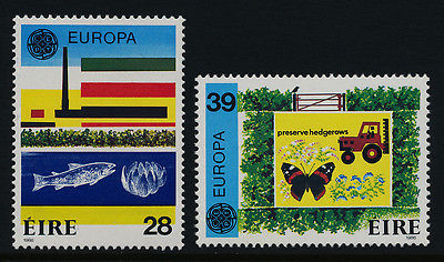 Ireland 658-9 MNH EUROPA, Tractor, Fish, Butterfly