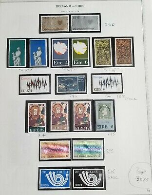 Ireland,1971-73 nice lot of MNH stamps on 4 pages,CV:$90.00