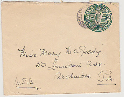 IRELAND, 1924 2d Envelope, Used 14 FEB 28 - FAI: U 1al, MW: PSE1