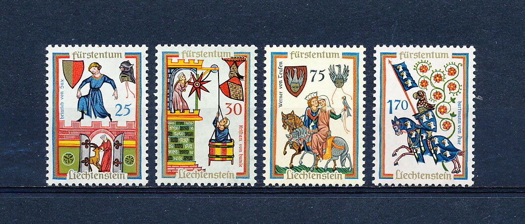 Liechtenstein   381-4 MNH, Minnesingers, 1963