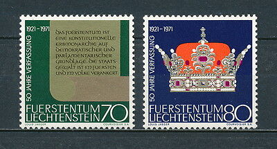 Liechtenstein 489-90 MNH, 50th Anniversary of the Constitution, 1971