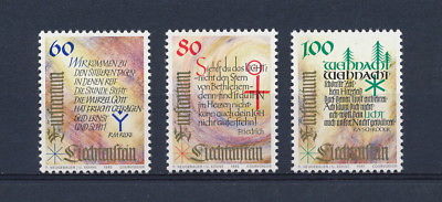 Liechtenstein 1013-5 MNH, Calligraphic Text, 1993