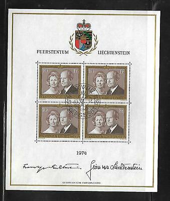 Liechtenstein 1974 Franz & Gina XXL sheet CTO / 10 Fr  H.V /  FREE SHIPPING