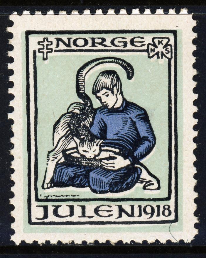 NORWAY 1918 Christmas Seal (NKS 13) F. Haavardsholm, artist - Mint Never Hinged