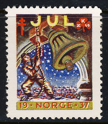 NORWAY 1937 Christmas Seal (NKS32) Yngve Anderson, artist - Mint Never Hinged