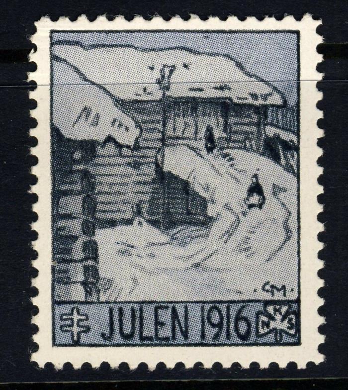 NORWAY 1916 Christmas Seal (NKS 11) Gerhard Munthe, artist - Mint Never Hinged