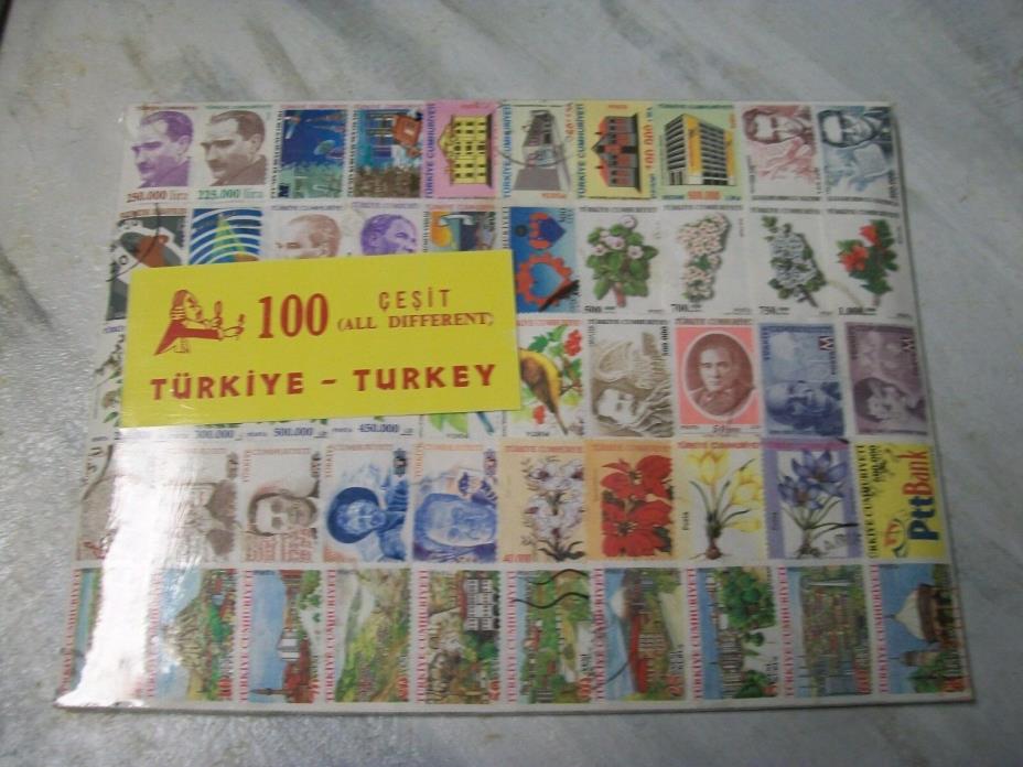 100 Different Turkish Stamp Collection