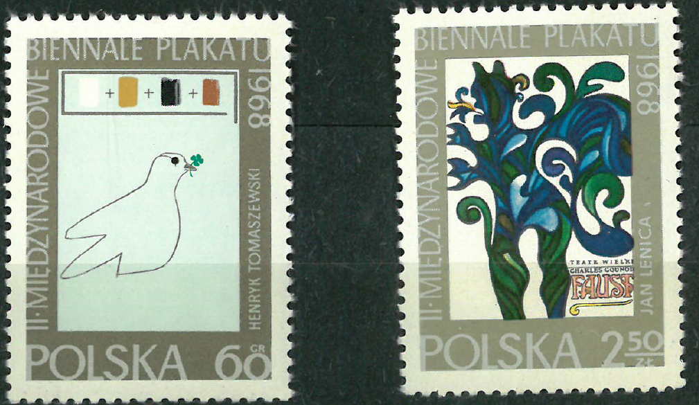 Poland 1968 : Poster art biennial    // 2 stamps