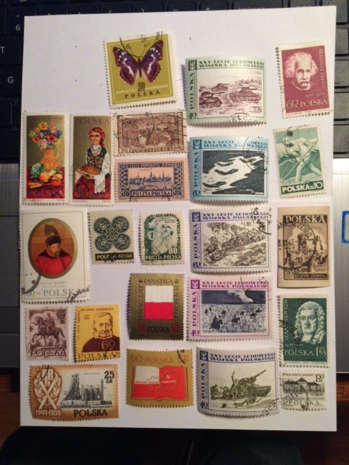 postage Stamps Poland lot of 23 mixed