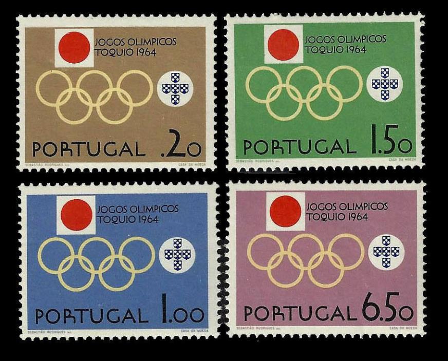 Portugal 1964 Set of 4 single stamps Scott #936-9 MNH Summer Olympic Games