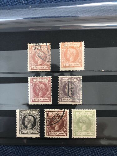 Puerto Rico Old Stamps... 138, 143, 149, 150, 151, 152 & 153. Used. Year 1898.