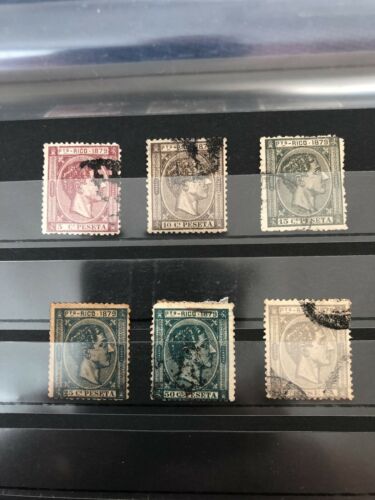 Puerto Rico Old Stamps...  23, 24, 25, 26, 27 & 28.  Used. Year 1879.
